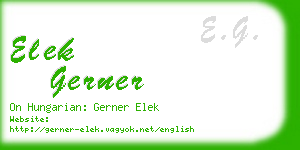 elek gerner business card